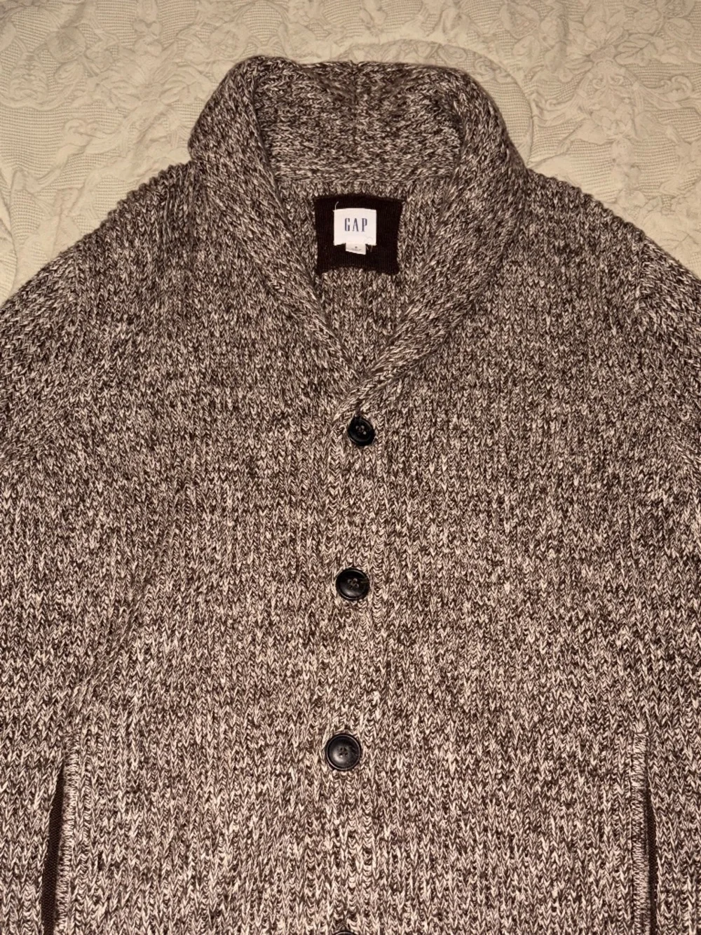 Gap Heavy Shawl Cardigan Marled Brown Men’s Small